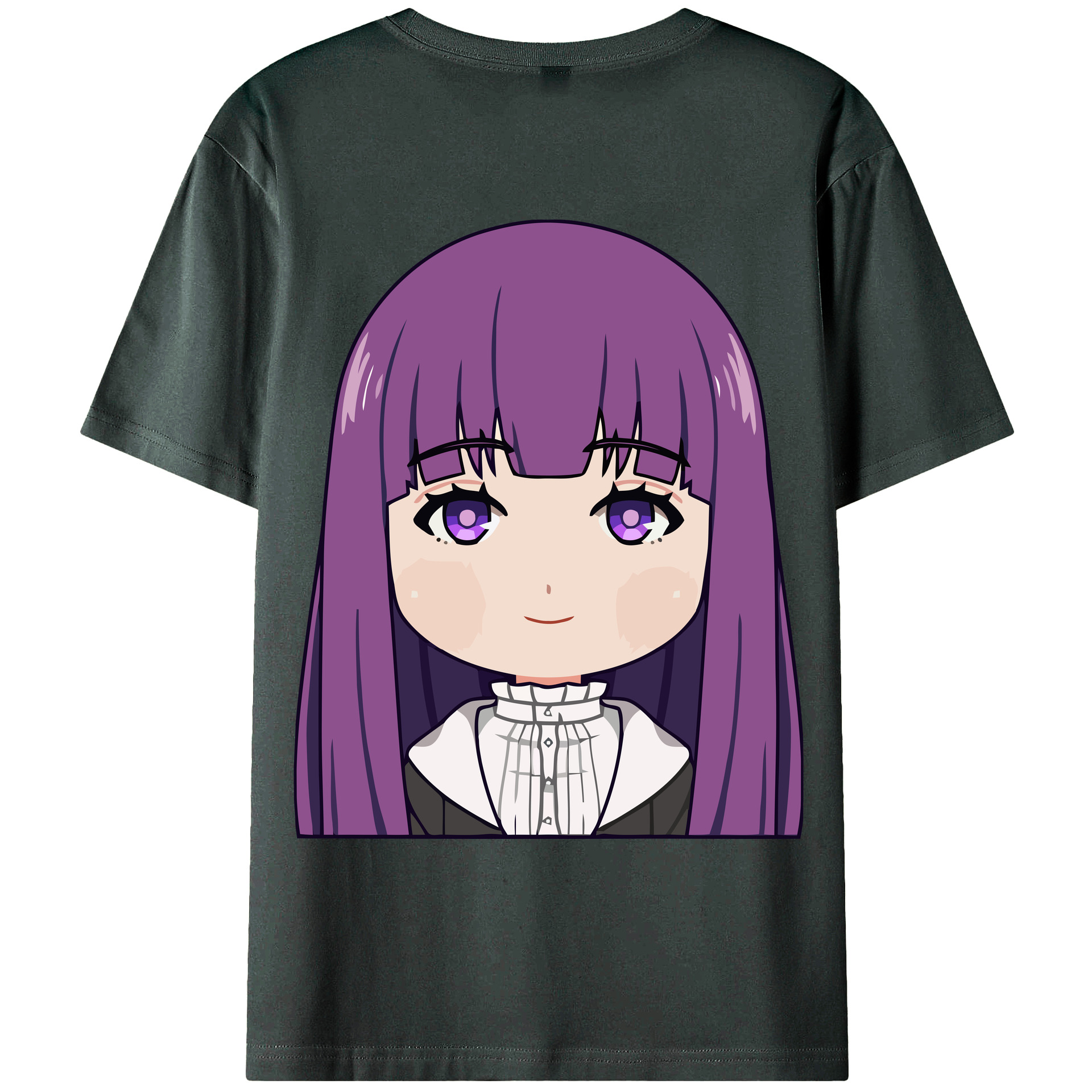 （画像用） 葬送のフリーレン Frieren 綿100％ メンズ半袖Tシャツ（バックプリント） 通気性